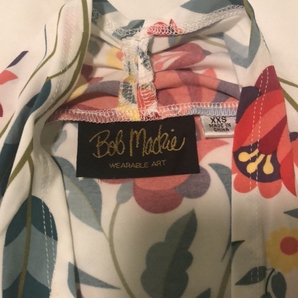 Bob Mackie wearable art light floral jacket with many colors to elbow length - Picture 2 of 8